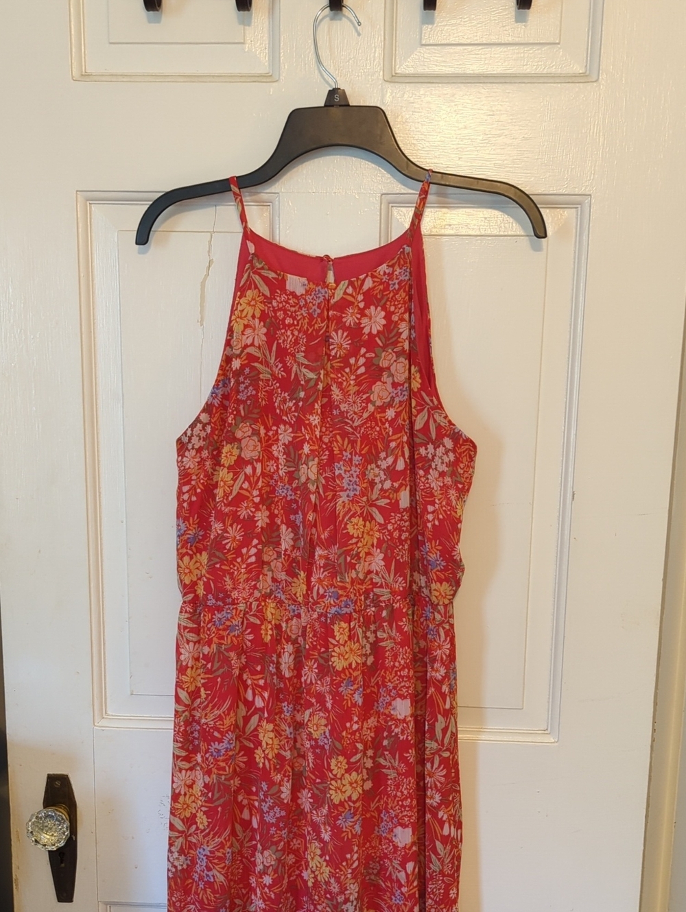 BOGO 💚 Floral Red Maxi Dress with Spaghetti Straps